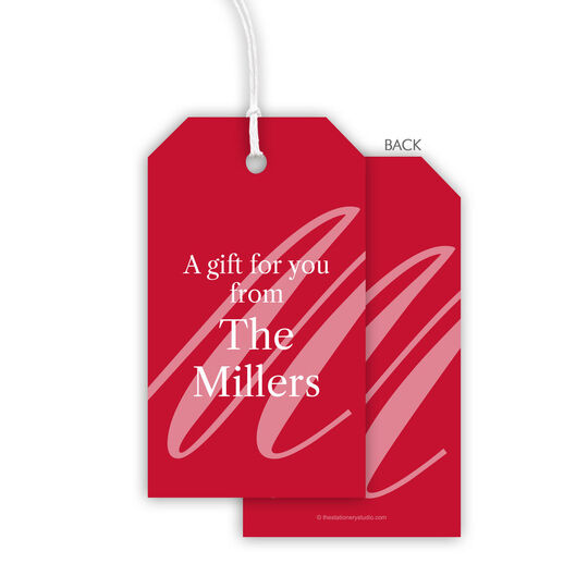 Script Initial Hanging Gift Tags